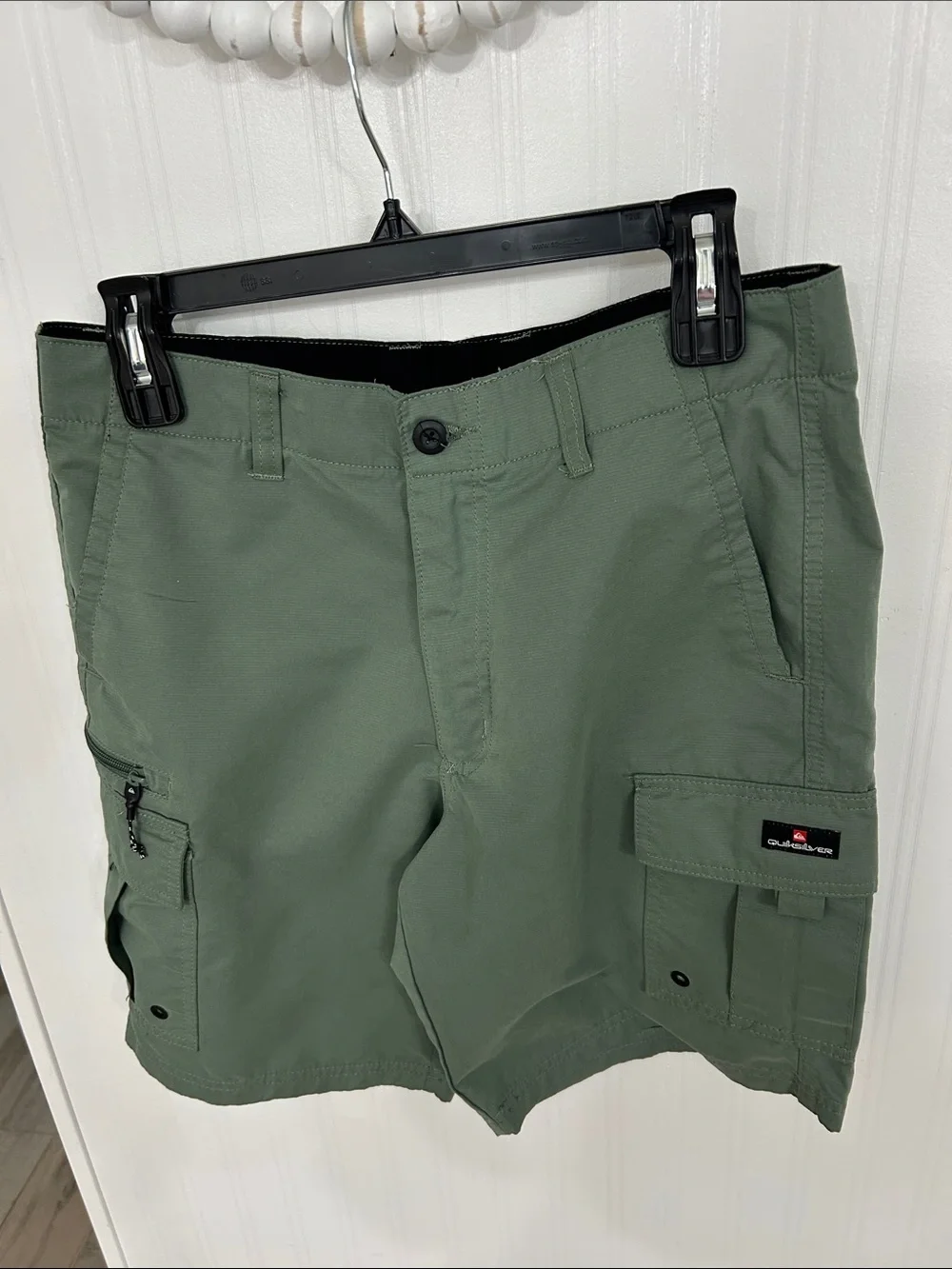Quiksilver Men's Sage Green Cargo Shorts